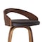Armen Living Sonia 26" Counter Height Swivel Brown Faux Leather and Walnut Wood Bar Stool LCSOBABRWA26 - alternate 6